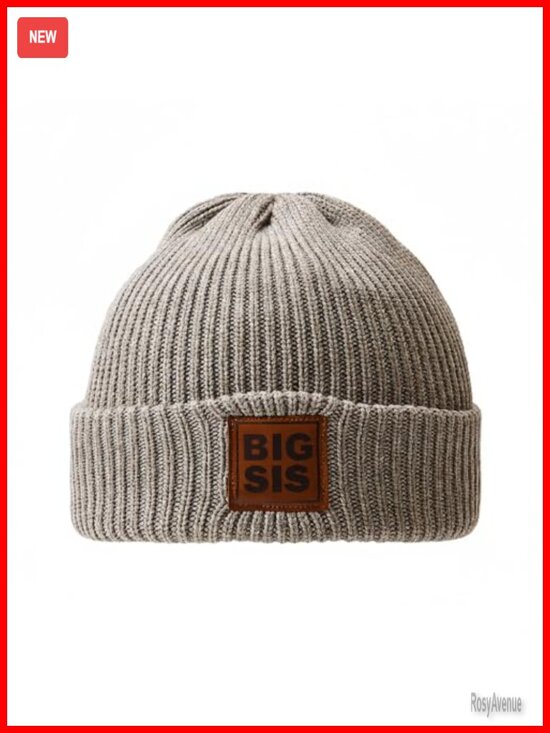 BIG SIS LIL SIS Matching Beanie Set - Acrylic Slouchy Knit Hat 2-Pack